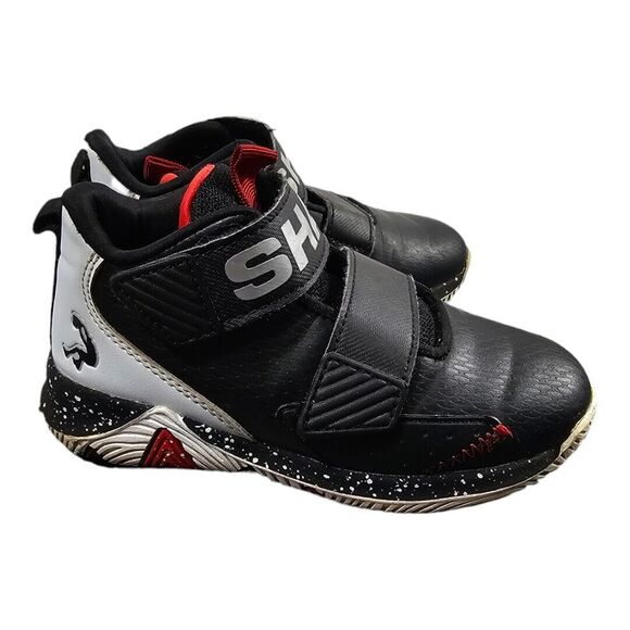 SHAQ Kids Basketball Shoes Size 12 Slip On With Latch Hook Straps Used Condition - Picture 2 of 8